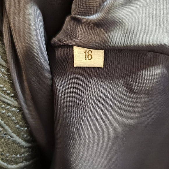 Èlana By Tanner Silk Blend 3D Knit V-Neck Blazer Navy Plus Size 16 Lined Pintuck - Picture 7 of 8